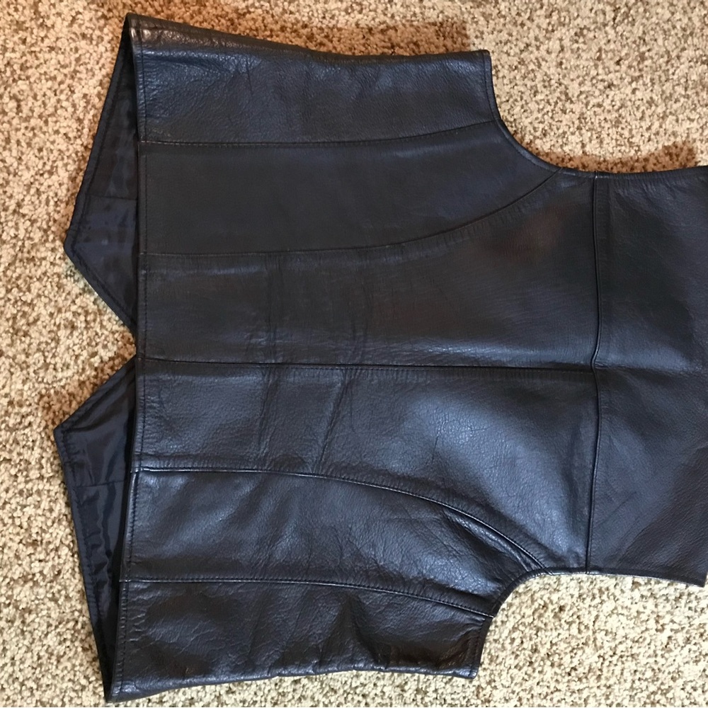 Women's Black Leather Vest